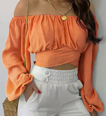 Women's Off Shoulder Printed Blouses