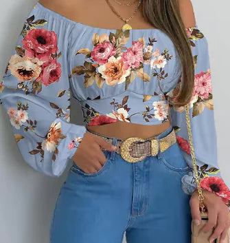 Women's Off Shoulder Printed Blouses