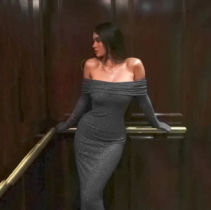 Slim-fit Off-neck Dress